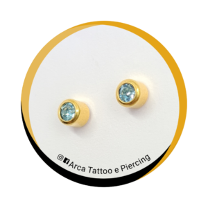 Par Brinco Ouro 24k Zircônia Branca 2.5 mm